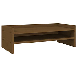 vidaXL Support de moniteur Marron miel 50x24x16 cm Bois de pin solide