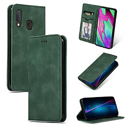 Wewoo Housse Coque Étui en cuir avec rabat horizontal magnétique Business Skin Feel rétro pour Galaxy A20E & A10E & A202F vert armée