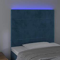 Avis Maison Chic Tête de lit moderne à LED lumineuse pour chambre - Décoration de lit Bleu foncé 80x5x118/128 cm Velours -MN85313