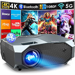 KILISKY Videoprojecteur Wifi Bluetooth 4K,16000 Lumens,Full HD Native 1080P,WiFi Bluetooth5.1 Vidéoprojecteur,Home Cinéma