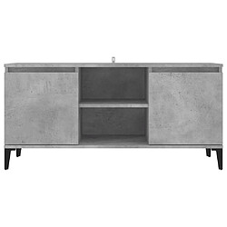 Acheter vidaXL Meuble TV avec pieds en métal Gris béton 103,5x35x50 cm