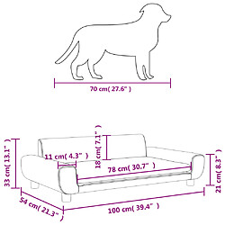 vidaXL Lit pour chien bleu 100x54x33 cm velours pas cher