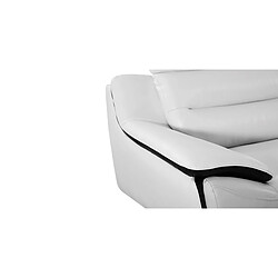 La Maison Du Canapé Fauteuil cuir Design JUDE Blanc pas cher