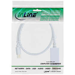 Câble convertisseur InLine® Mini DisplayPort vers HDMI avec audio, 4K / 60Hz, blanc, 2m