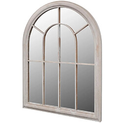 vidaXL Miroir de jardin arche rustique 69x89 cm - Blanc antique