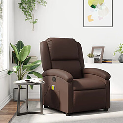 vidaXL Fauteuil de massage inclinable Marron Similicuir