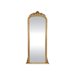 Vente-Unique Grand miroir vintage en bois de paulownia - H.180 cm - Doré - MERRY