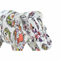 Figurine Décorative DKD Home Decor Eléphant Blanc Résine Multicouleur (23 x 9 x 17 cm)