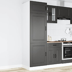 vidaXL Armoire de cuisine Kalmar noir bois d'ingénierie