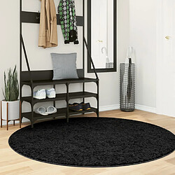 vidaXL Tapis OVIEDO à poils courts noir Ø 160 cm