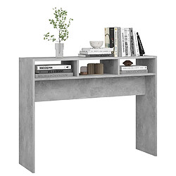 Avis vidaXL Table console gris béton 105x30x80 cm bois d'ingénierie