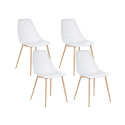 Beliani Lot de 4 chaises HAZELTON Blanc