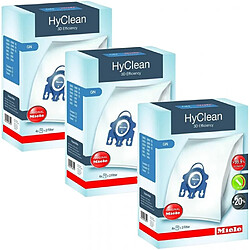 Lot de 12 sacs à poussières hyclean 3d gn + 6 filtres pour aspirateurs miele