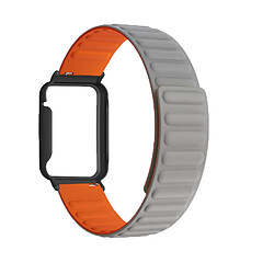 Bracelet en silicone magnétique, à déclenchement rapide pour votre Xiaomi Mi Band 7 Pro - gris/orange