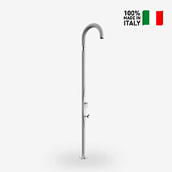 Douche extérieure de jardin au design moderne avec mélangeur Arkema Design Funny Yin T125, Couleur: Blanc