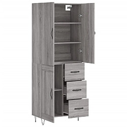 Avis vidaXL Buffet haut Sonoma gris 69,5x34x180 cm Bois d'ingénierie