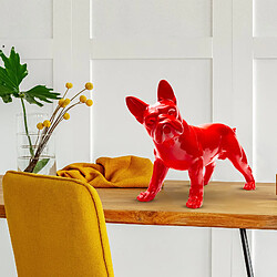 Figurine Décorative Chien Boston Terrier Kuatéh en Polyrésine 43x19x32 cm Rouge