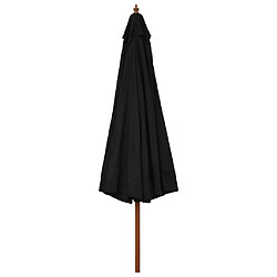 Avis ComfortXL Parasol D'extérieur Avec Mât En Bois 330 Cm Noir