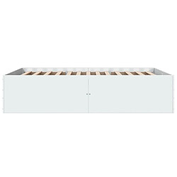 Acheter Vidaxl Cadre de lit blanc 135x190 cm bois d'ingénierie