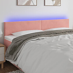 Maison Chic Tête de lit scandinave à LED,meuble de chambre Rose 180x5x78/88 cm Velours -MN14215