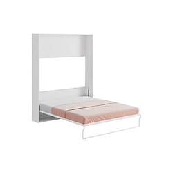 Vente-Unique Lit escamotable 160 x 200 cm - Ouverture verticale manuelle - Blanc - MALINA II pas cher