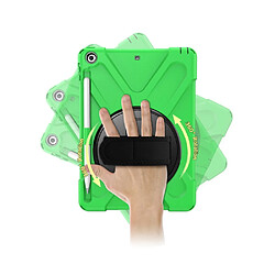 Acheter Coque en TPU Combo en forme de X avec dragonne et béquille pivotante à 360 degrés vert pour votre Apple iPad 9.7 pouces (2018)/(2017)