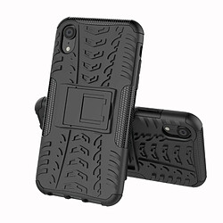 Wewoo Coque Pneu Texture TPU + PC Antichoc pour iPhone X / XS, avec support (Noir)