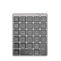 Universal Clavier numérique sans fil en alliage d'aluminium à 28 touches Bluetooth Touches plus fonctionnelles Mini-clavier numérique 140mAh pour les tâches comptables