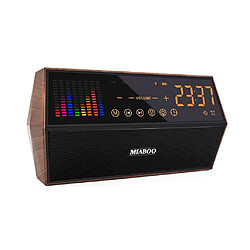 MIABOO Double Haut-parleur Haut-parleur Bluetooth sans fil Radio FM Soutien AUX TFmarron