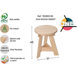 Avis Astigarraga Tabouret bas en pin massif One.