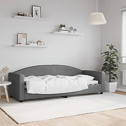 vidaXL Lit de repos sans matelas gris foncé 80x200 cm tissu