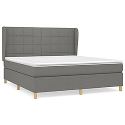 Maison Chic Lit Adulte - Lit simple Lit à sommier tapissier avec matelas moelleux - Meuble de Chambre - Gris foncé 180x200cm Tissu -MN11990