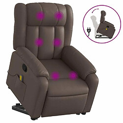 Maison Chic Fauteuil Relax pour salon, Fauteuil inclinable de massage Marron Similicuir -GKD82158