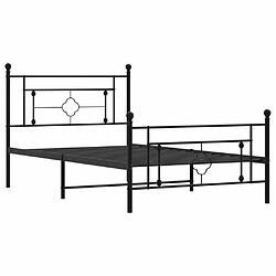 Acheter Maison Chic Cadre/structure de lit métal et tête de lit + pied de lit pour adulte - Lit Moderne Chambre noir 107x203 cm -MN82453