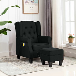 Maison Chic Fauteuil de massage avec repose-pied,Fauteuil luxe de relaxation Noir Tissu -MN63096