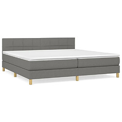 Maison Chic Lit Adulte - Lit simple Lit à sommier tapissier avec matelas moelleux - Meuble de Chambre - Gris foncé 200x200cm Tissu -MN55712