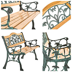 Helloshop26 Banc bois et fonte meuble de jardin 124 cm 2208148