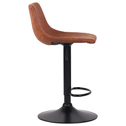 Acheter Alterego Tabouret réglable design 'OMALET' en microfibre brune et pied en métal noir