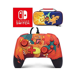 Power A Manette SWITCH Filaire Nintendo Pokémon Charizard Vortex Officielle + Sacoche Switch Pokemon - Pikachu vs. Dracaufeu2