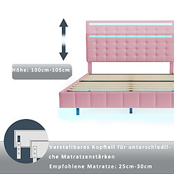 ComfortXL Lit Rembourré 160 X 200 Cm, Cadre De Lit Suspendu Avec Éclairage LED Et Design De Tête De Lit pas cher