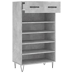 Maison Chic Armoire à Chaussures Gris béton,Meuble de Rangement à Chaussures 60x35x105 cm bois d'ingénierie -MN78795 pas cher