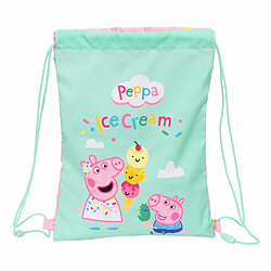 Sac à dos serré par des ficelles Peppa Pig Ice cream Rose Menthe 26 x 34 x 1 cm