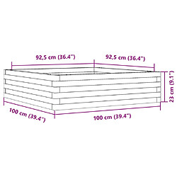 vidaXL Jardinière 100x100x23 cm bois massif de douglas pas cher