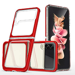 Coque en TPU + acrylique anti-chute, transparent, hybride rouge pour votre Samsung Galaxy Z Flip3 5G