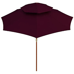 Avis Maison Chic Parasol Jardin | Parasol double avec mat en bois Rouge bordeaux 270 cm - GKD45614