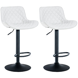 Non Lot de 2 tabourets de bar Minosa simili cuir