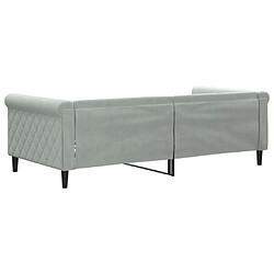 Maison Chic Lit de jour, Lit de repos pour Salon Chambre,Canapé-lit,Lit d'invité gris clair 90x190 cm velours -MN86269 pas cher