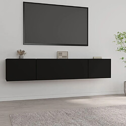 Maison Chic Meubles TV 2 pcs pour salon Noir 80x30x30 cm Bois d'ingénierie -MN22197