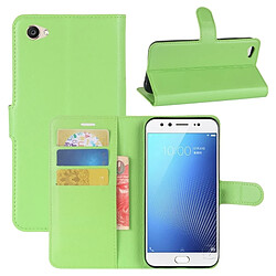 Wewoo Coque vert pour cartes et porte-monnaie vivo X9s Litchi Texture horizontale Flip étui en cuir avec titulaire fentes