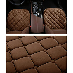 Avis Wewoo 3 PCS / Set Luxueux coussin de couverture de siège de voiture chaud Universel avant arrière couvre housses de Pad anti-dérapant chaise tapis de sans en peluche café